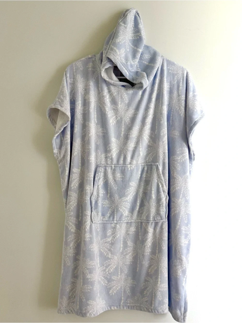 Light Blue Palm-Print Hooded Swim Coverup ~ Throwzy by Mario Lorenz - Picture 2 of 8